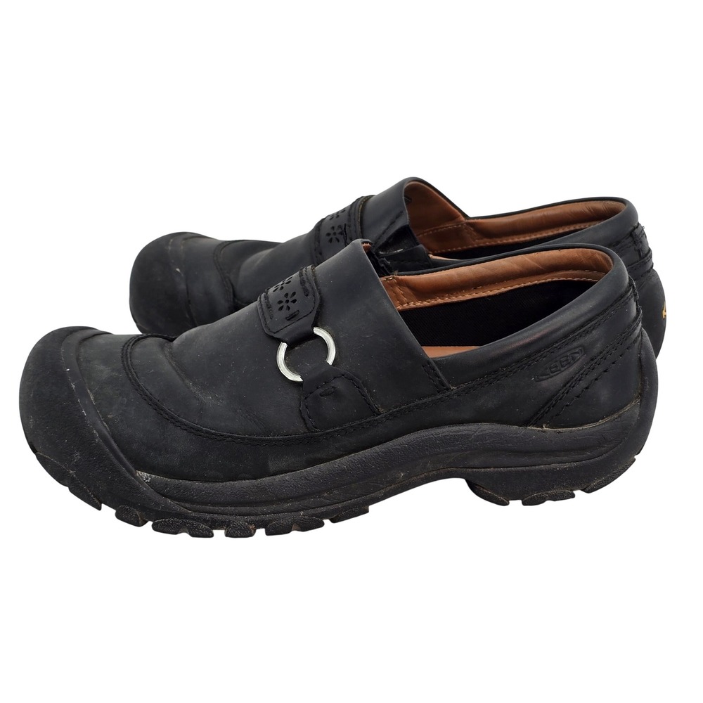 Keen Presidio II MJ Black Leather Loafers Slip On Shoes 1020484 Womens 9